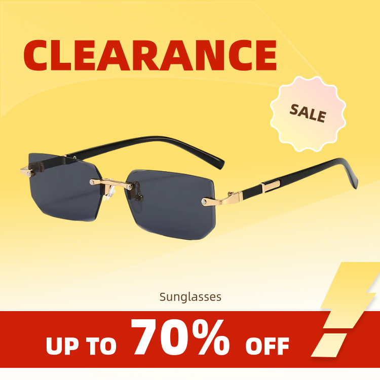 Liquidação_sem aro óculos de sol retângulo moda popular feminino masculino tons pequenos quadrados óculos de sol para feminino masculino verão viajar