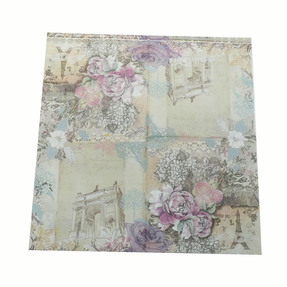 Serviettes en papier imprimées pour événement et décoration de fête, Rose, Tissu, Découpage, Servilleta, Fournitures de fête d'été, 20 pièces