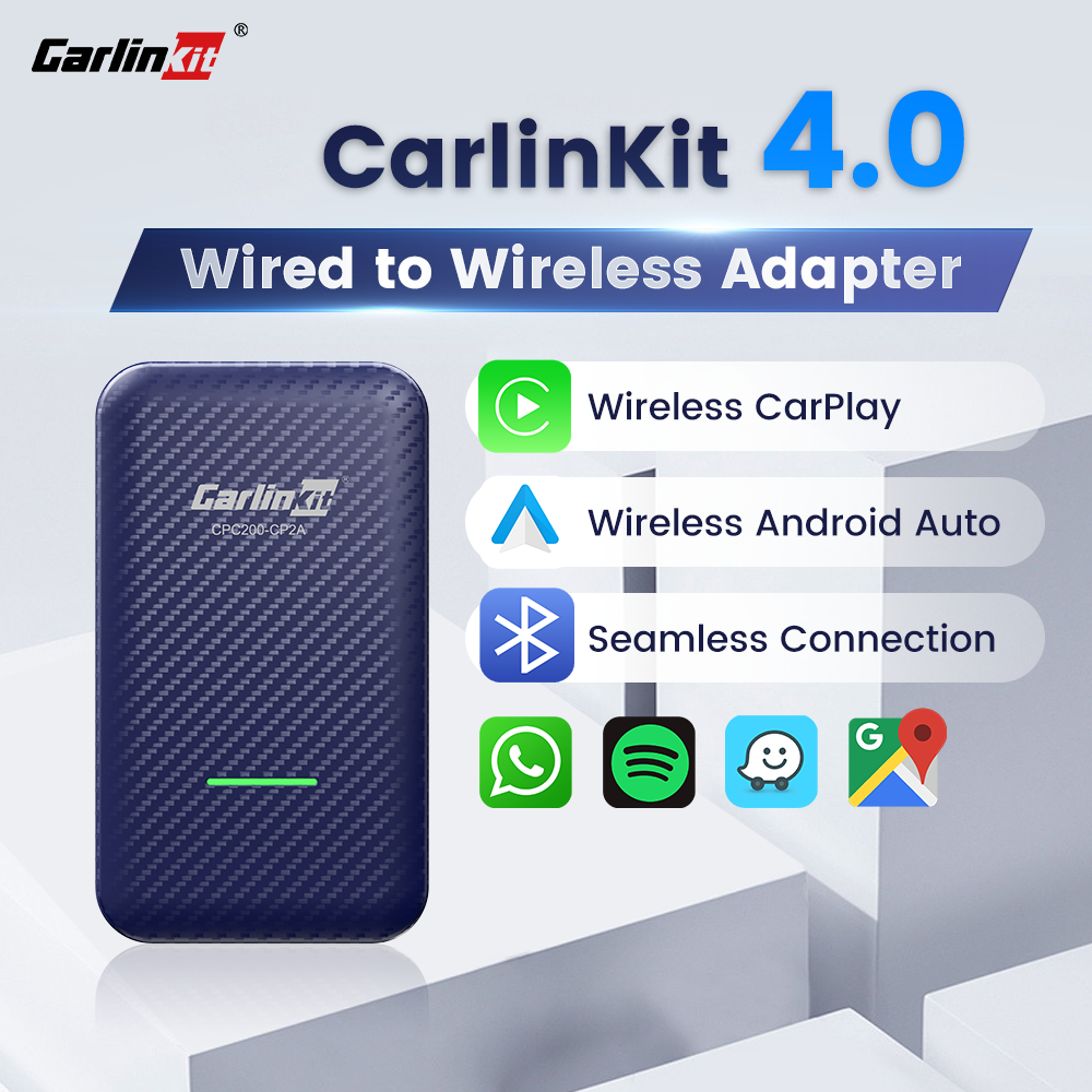 Carlinkit 4.0 CarPlay nirkabel Android Auto 2 in 1 adaptor untuk Vw Kia Audi Mercedes Nissan Toyota Skoda Mazda Havel WiFi BT