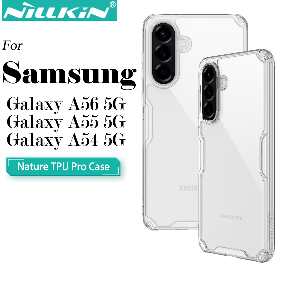 Nillkin per Samsung Galaxy A56 A55 A54 5G - Cover Ibrida PC+TPU Anti-Graffio con Airbag, Protezione Trasparente