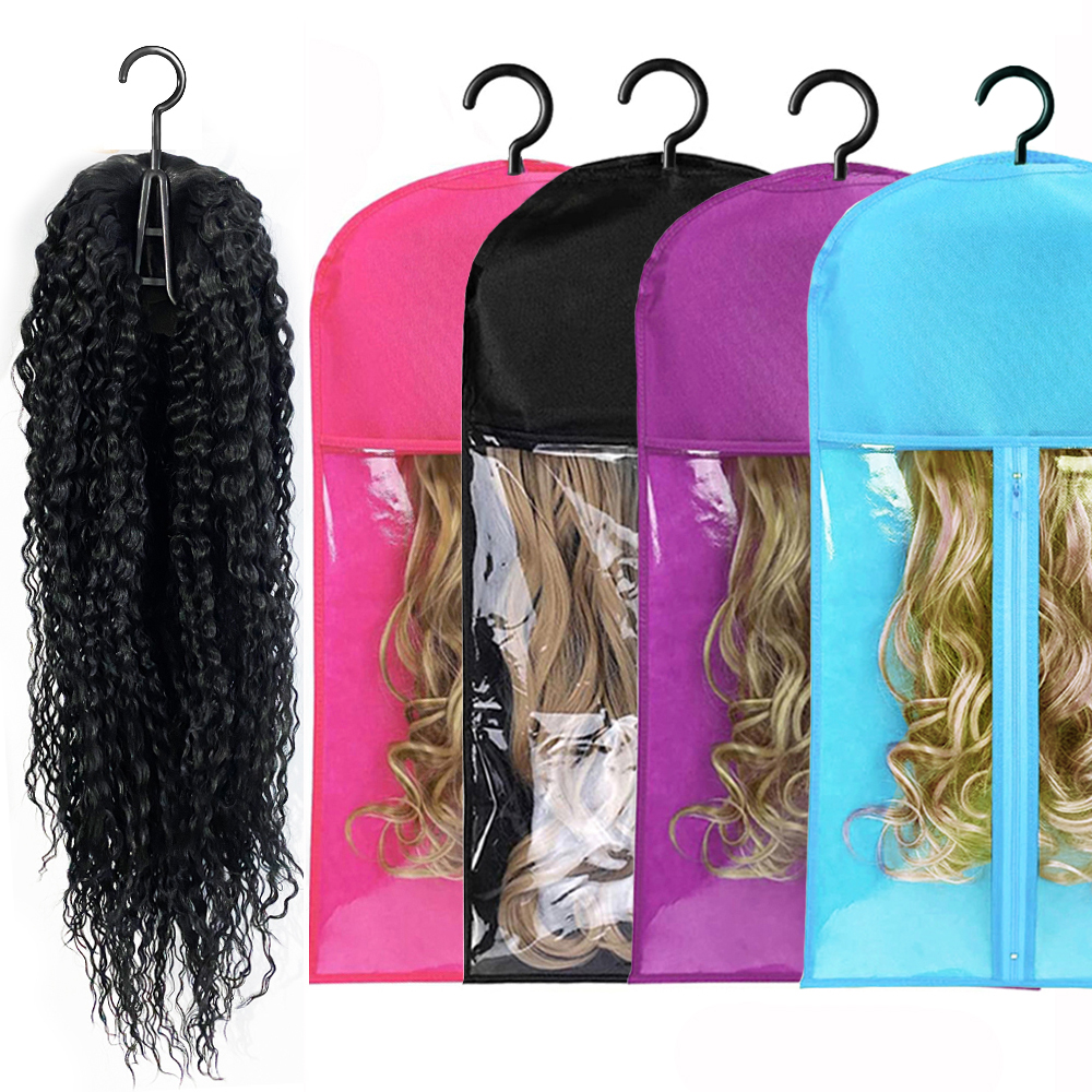 ถุงเก็บวิกผมยาวพิเศษ Hair EXTENSION กระเป๋าเก็บไม้แขวนเสื้อสําหรับวิกผม Hairpiece วิกผมกระเป๋าวิกผมแขวน