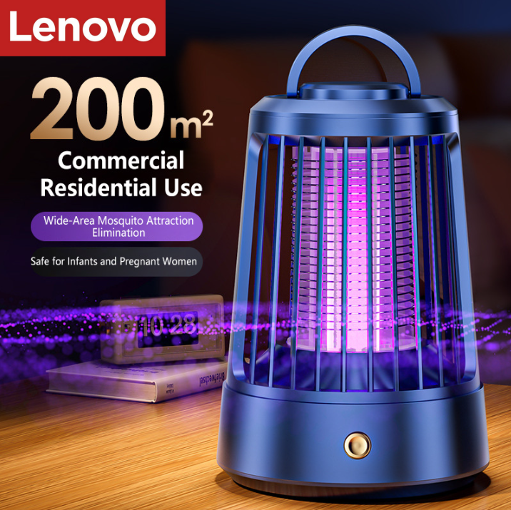 Электрическая лампа-уничтожитель комаров Lenovo, перезаряжаемая через USB, с электрическим разрядом 4500В, для дома, сада, кемпинга, использования в помещении и на улице.