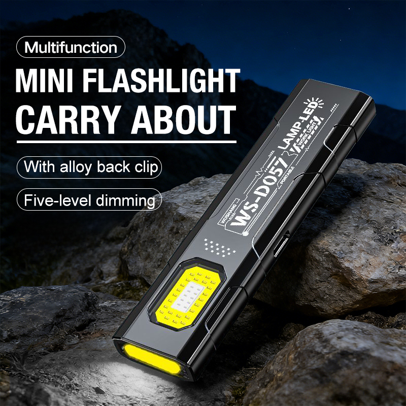 Multifunktionale Arbeitsleuchte LED Magnetisch Rot-Blau Blinkend Mini Outdoor Starklicht Superhell Wartungsleuchte Taschenlampe