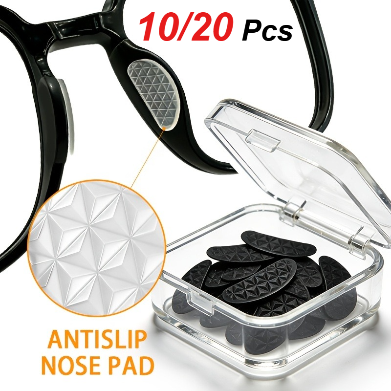 10/20 PCS Almofadas de Silicone Antiderrapantes para Óculos, Protetores de Nariz para Óculos de Sol com Design Texturizado Tipo Lagarto, Acessórios Antiderrapantes