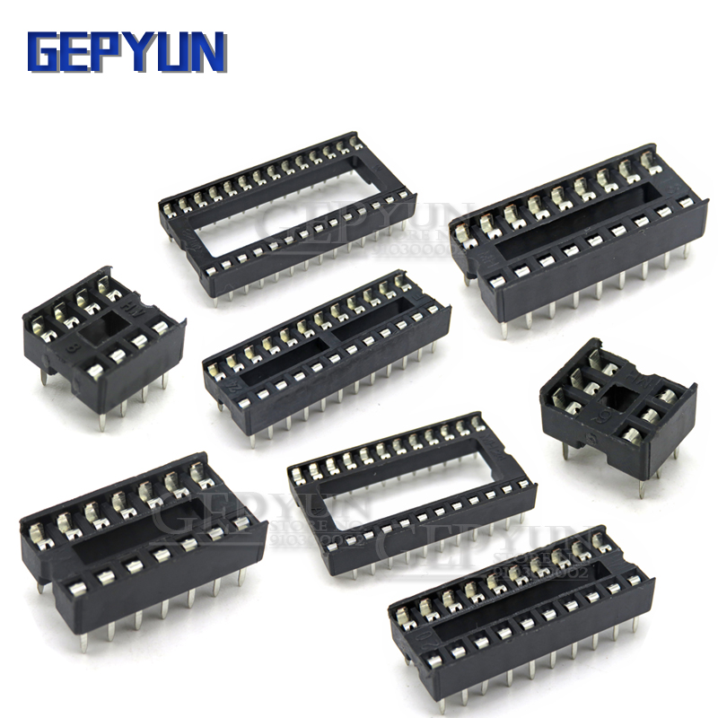 10 Chiếc IC Ổ Cắm DIP6 DIP8 DIP14 DIP16 DIP18 DIP20 DIP28 DIP40 Chân Kết Nối Nhúng Ổ Cắm 6 8 14 16 18 20 24 28 40 Pin Gepyun