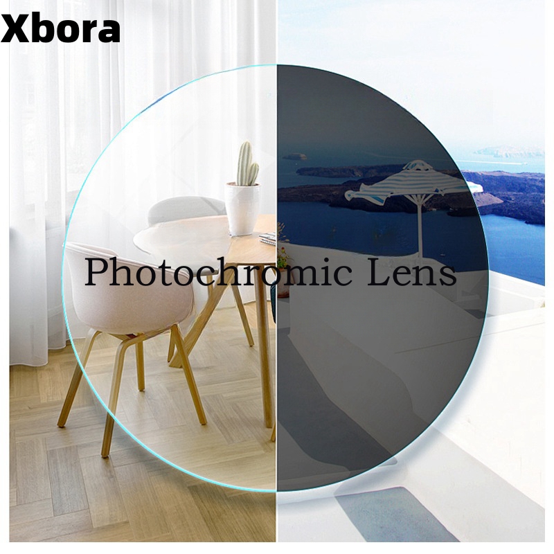 Xbora 1.56 1.61 1.67 1.74 Lensa Fotokromik Anti Gores, Anti Reflektif, Anti UV, HD Miopia dan Hiperopia 1 Pasang
