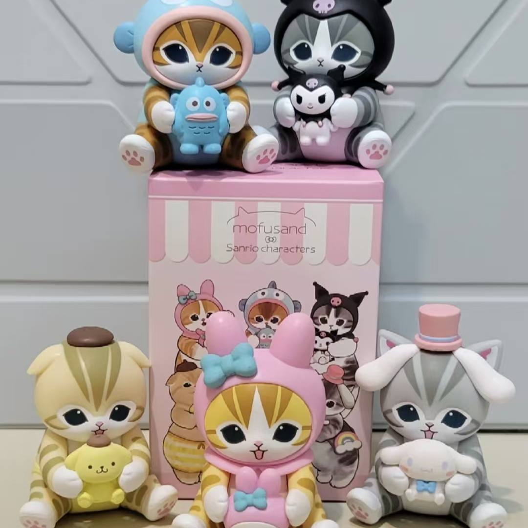 New Mofusand Collaboration Shark Cat Image Ugly Fish Doll Toy Display Fashion Blind Box Vinyl Face Blind Box Toys And Hobbies