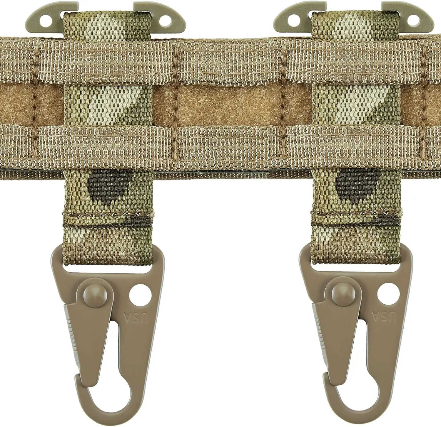 Clip para cinturón deportivo con montaje en T, mosquetón colgante Molle, Clip de correas para mochila al aire libre, chaleco, cinturón, accesorios de caza, 2 uds.
