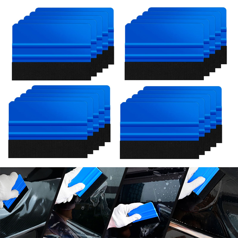 20Pcs Car Adhesive Vinyl Squeegee Tool Felt Edge Scraper 4 Inch Wrap Spatula Bubble Removal Window Tint Wrapping Tool