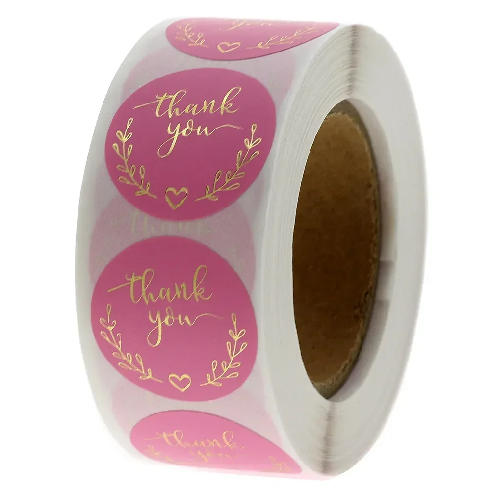 50–500 Stück Dankeschön-Aufkleber, rosa Papier, Business-Etikettenaufkleber für Backverpackungen, handgefertigte Dekoration, niedliches Briefpapier, 2,5 cm