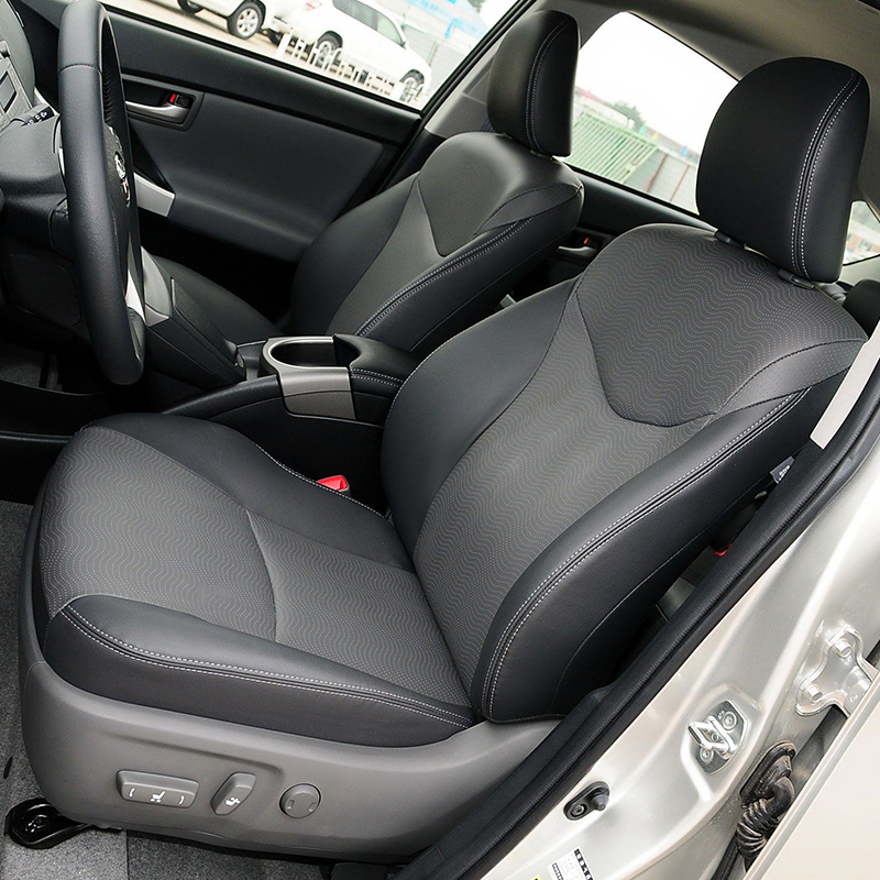 Dla 2004-2024 Toyota Prius L LE XLE Limited Prius-Plug-In Prime Niestandardowe dopasowanie Akcesoria samochodowe Pokrowce na siedzenia 5 siedzeń Skóra