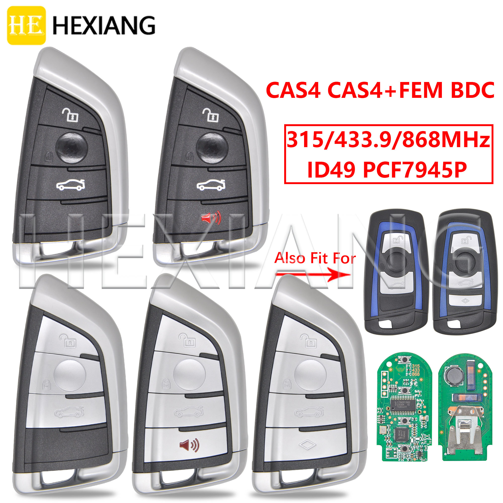HE ID49 PCF7945P 315/433,9/868MHz soporte CAS4 CAS4 + FEM BDC actualización llave remota de coche para BMW 1 3 5 7 F Series X1 X3 X5 X6 X7 3 GT