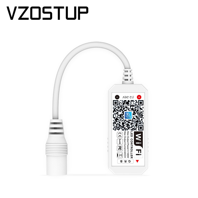 Controlador Wifi RGBW RGB, aplicación Magic Home, funciona con Amazon, Alexa, Google Home, DC12-24V, tira de luz LED RGB, atenuador de Control de voz