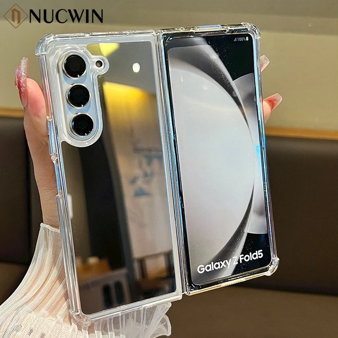 Роскошный чехол-бампер с зеркалом и защитой Airbag для Samsung Galaxy Z Fold 8 7 6 5 4 3, с зеркальным покрытием