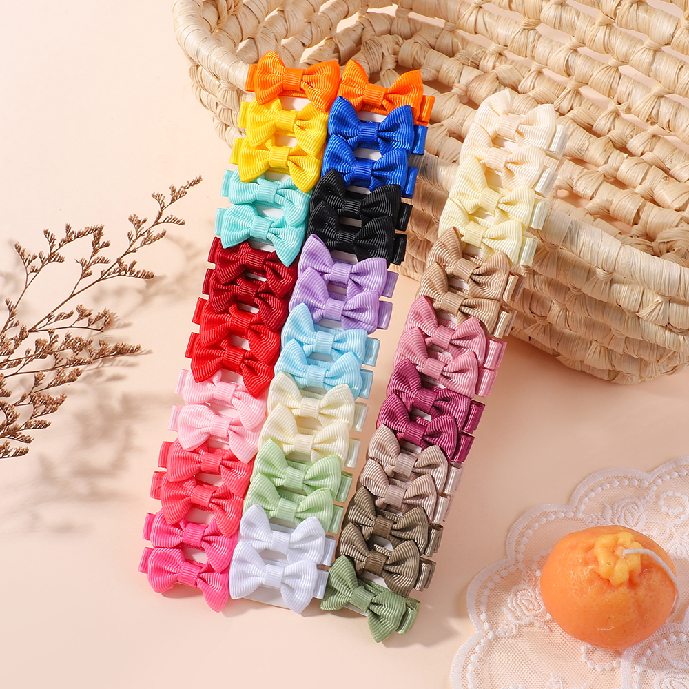 10 unids/set Mini pinzas para el pelo con lazo para niñas, bonitos lazos hechos a mano de Color dopamina, horquillas, tocados encantadores, accesorios para el cabello para niños