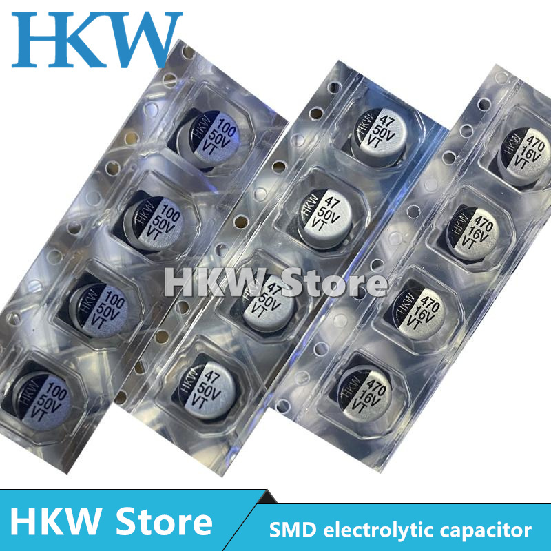 10 Buah SMD Kapasitor Elektrolitik Aluminium 10V 16V 25V 35V 50V 63V 100V1UF 10UF 22UF 33UF 47UF 100UF 220UF 470UF 1000UF Asli