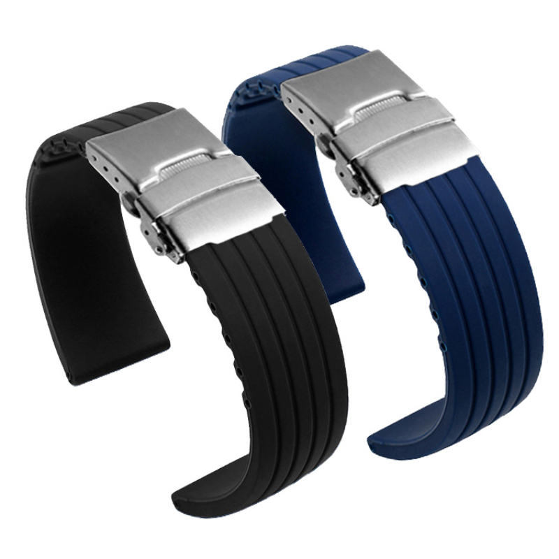 Correa de reloj de goma de silicona, hebilla desplegable de 18mm, 20mm, 22mm y 24mm para reloj Armani Omega, reemplaza la correa