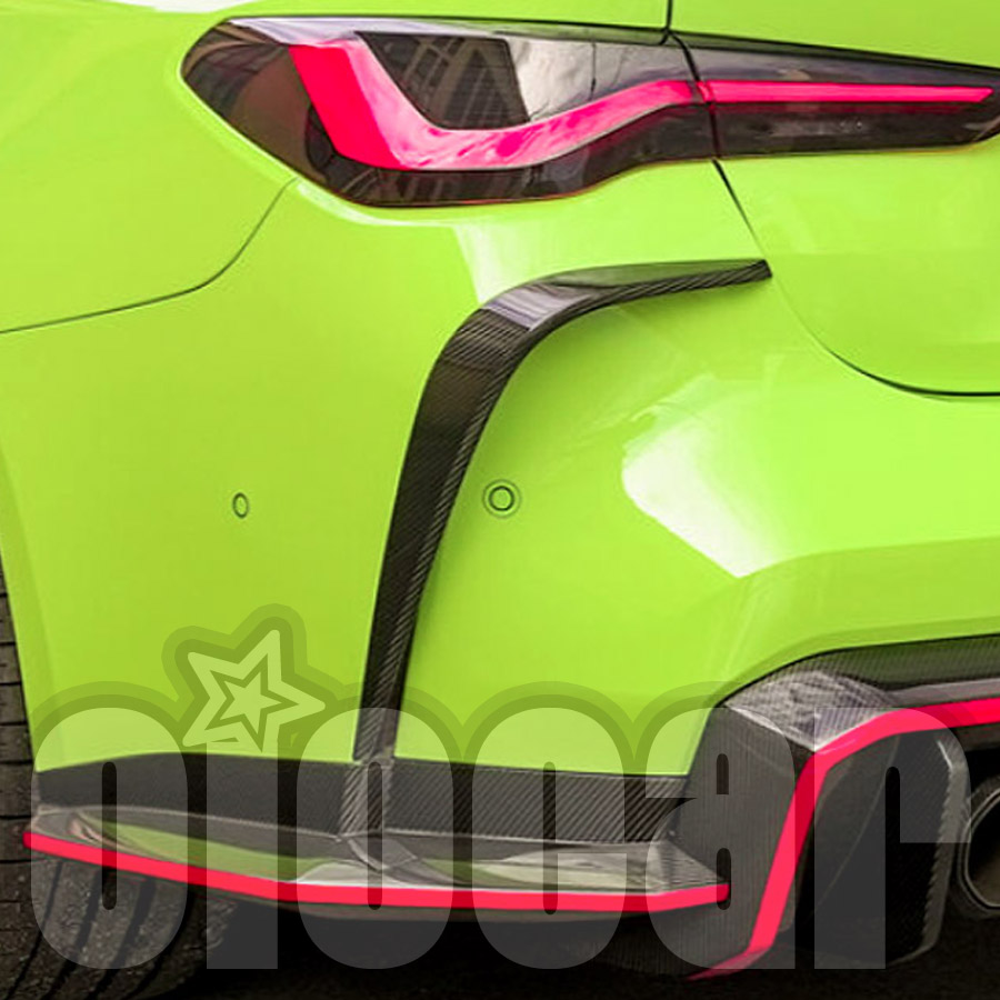 Oiomotors-Garniture latérale de pare-chocs avant et arrière en carbone sec, BMW G80, G81, M3, G82, G83 figuré