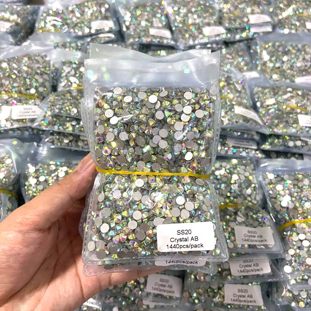 1440pcs Nail Clear/AB Glass Strass FlatBack Crystal Rhinestone (SS3-SS20)3D Nail Gem Stones Non-HotFix Nail Rhinestone 1.3-4.8mm