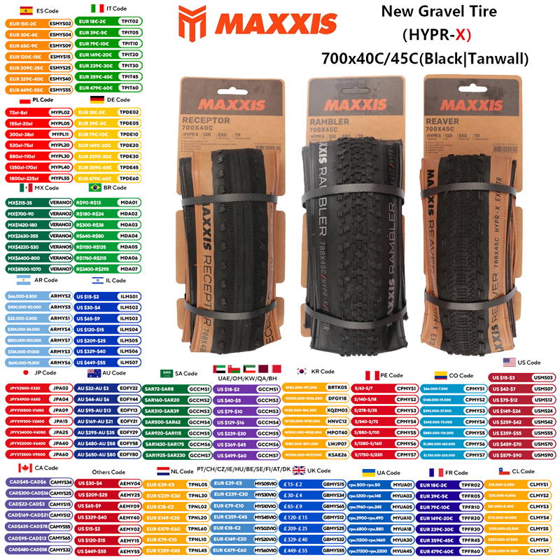 MAXXIS New REAVER RAMBLER RECEPTOR ASPEN ST Gravel Tire HYPR-X Tubeless Gravel Bike Tires 700x40C/45C/55C Off Road Bicycle Tires