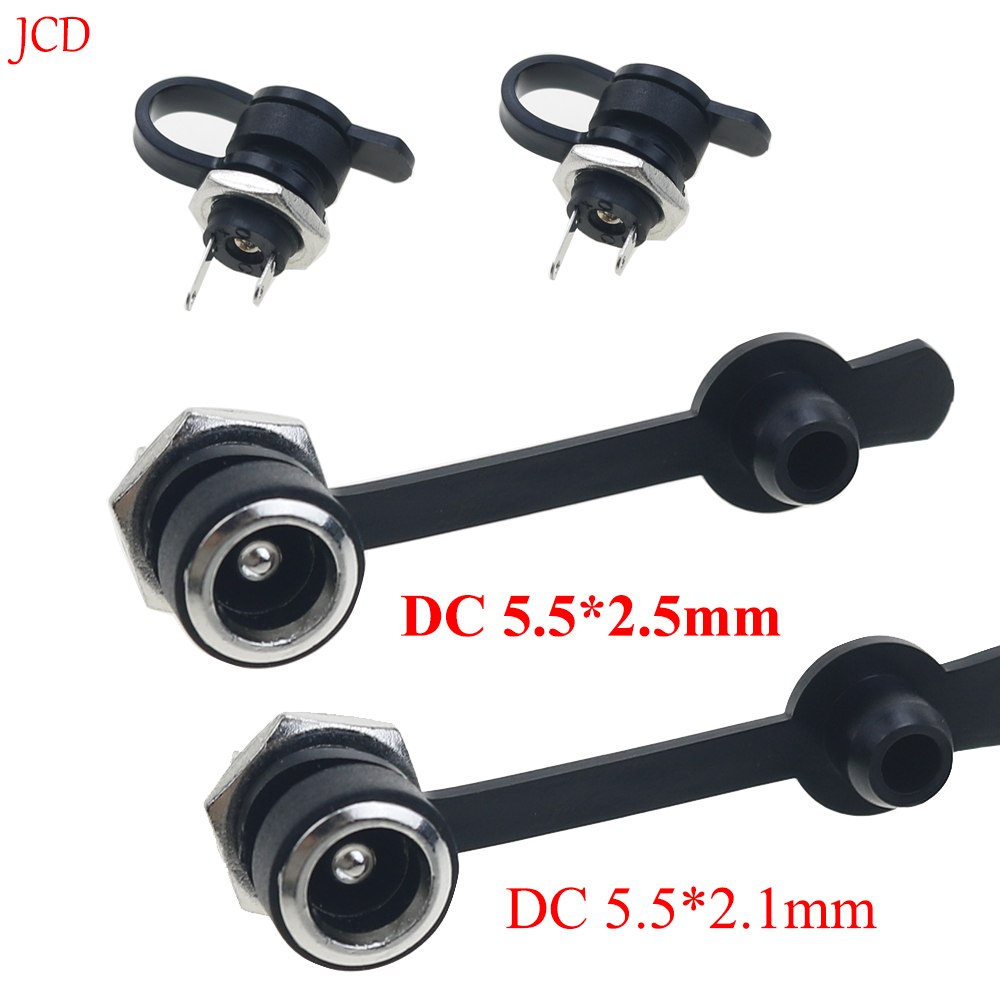 DC Power Jack Soquete Fornecimento Conector de Montagem em Painel Feminino, Adaptador de Plugue, 2 Tipo Terminal, 5.5x2.5mm, 5Pcs