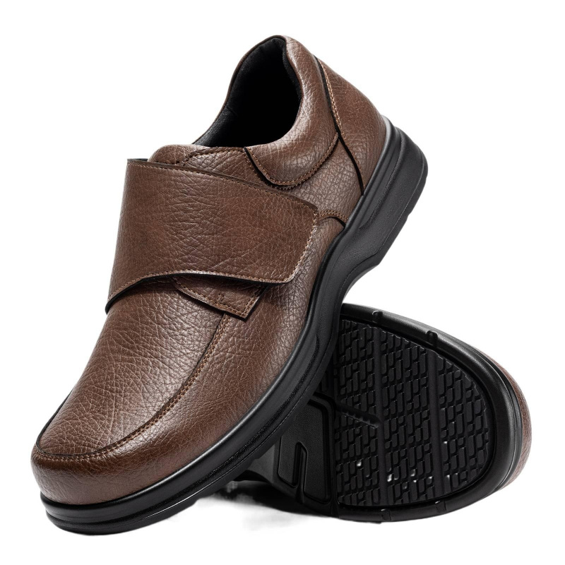 Fitville Heren Zakelijke Leren Schoenen Brede Teen Casual Oxford Schoenen Lichtgewicht Antislip Waterafstotend Voor Gezwollen Voeten