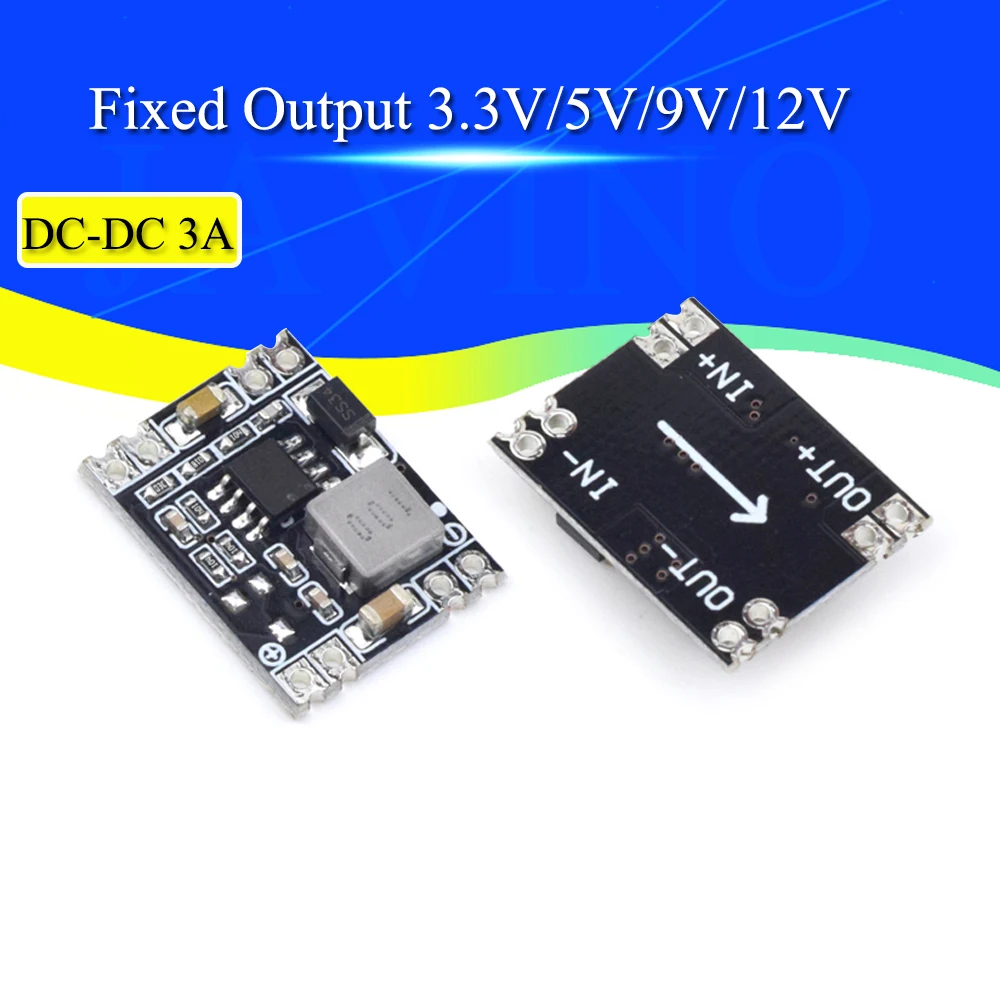 Módulo de fuente de alimentación reductor DC-DC 3A 5V-12V 24V a 5V 3,3 V 9V 12V salida fija de alta corriente para Arduino reemplazar LM2596