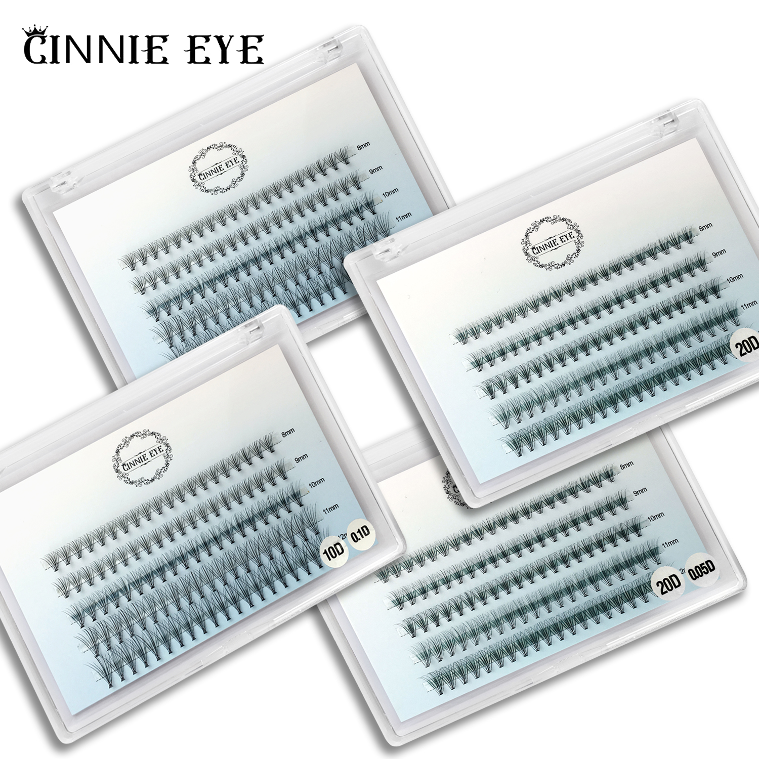 Nouveau 100 grappes de cils individuels, grappes en éventail prêtes, Extension de cils en vison 20D/30D, lot de Volume russe, cils en cachemire