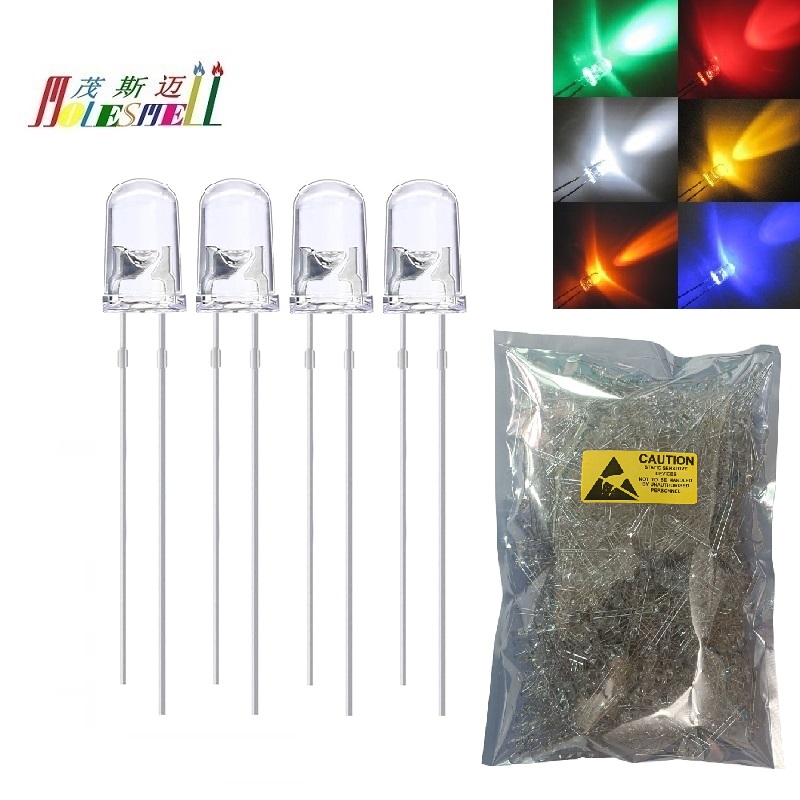 1000Pcs 5Mm 20000mcd Ronde Top Rood Geel Blauw Groen Wit Oranje Water Cear Lens Led Licht Lamp Diodes