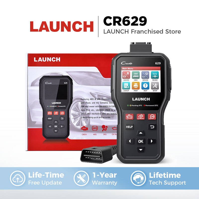 Диагностический сканер OBD2 LAUNCH CR629, считыватель кодов, SRS, ABS, подушка безопасности, диагностика, активное тестирование масла, SAS, BMS, автомобильные инструменты