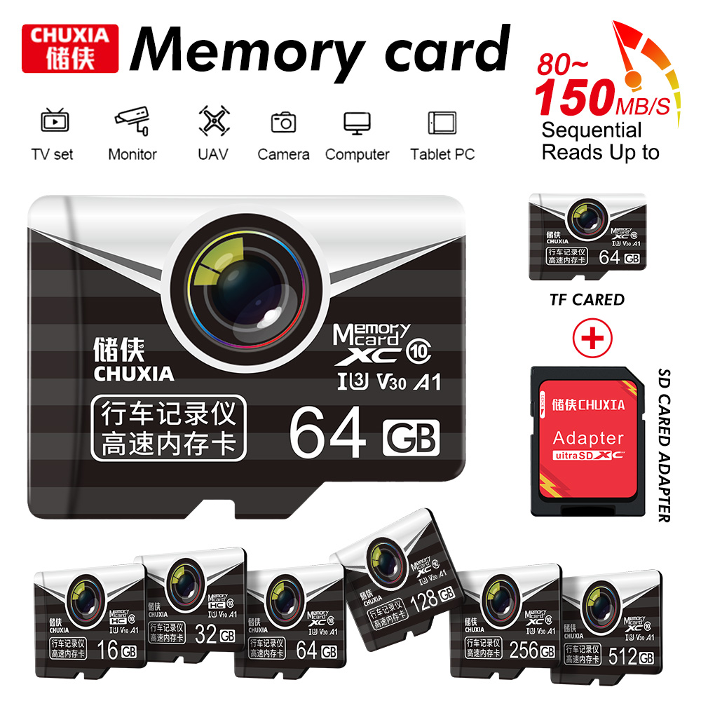 Nueva tarjeta Flash SD, tarjeta de memoria de 256GB Class10 Micro TF A1 V30, tarjetas Flash TF de alta velocidad de 512GB para teléfono móvil/cámara de vigilancia