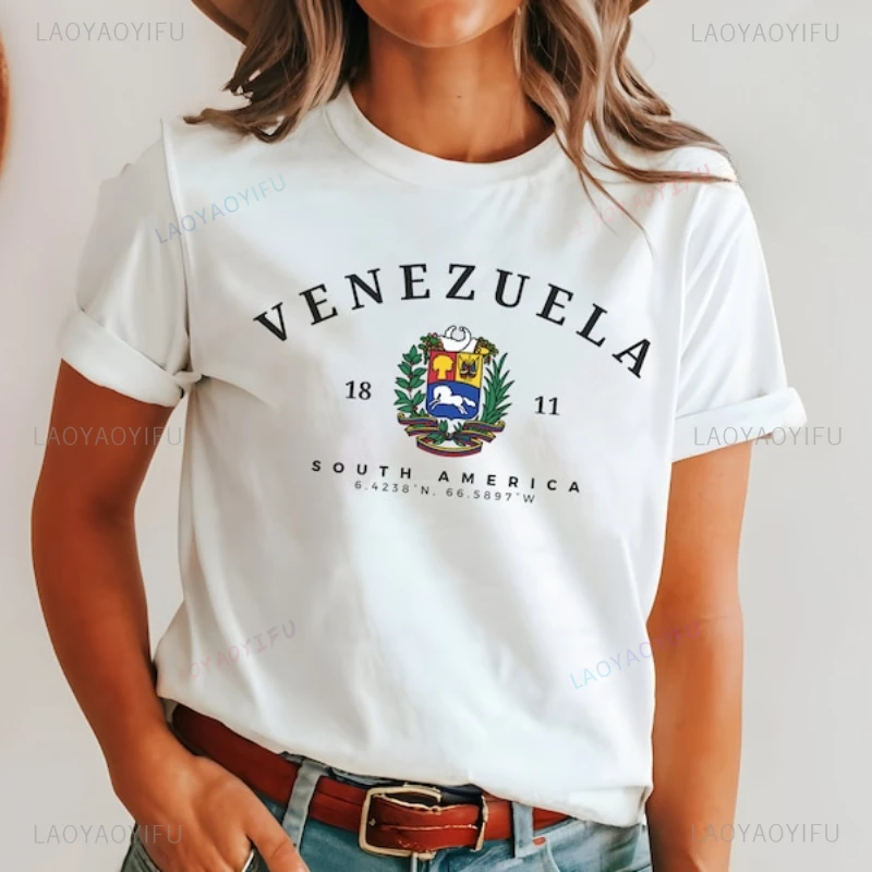 Venezuela América del Sur 6.4238'N 66.5897'W Camiseta estampada Venezuela Hasta El Final mujer hombre camisetas de algodón camisetas clásicas