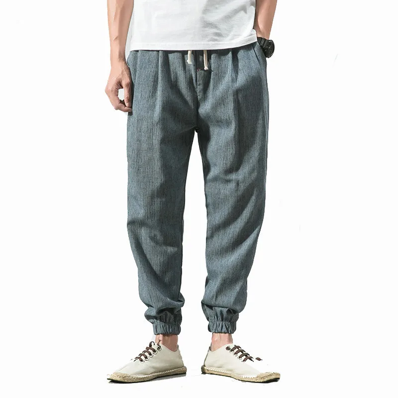 Japanse Stijl Retro Streetwear 2020 Zomer Mannen Katoen Linnen Joggingbroek Broek Mannen Casual Harembroek Ademende Mannen Joggers