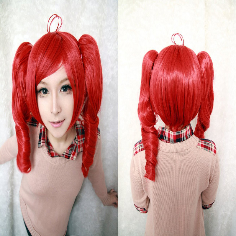 ヘアジョイコスプレウィッグ、中程度の長さ、呼び出しロイドケロン、テトゥウェーブ編組、赤、45cm、新品
