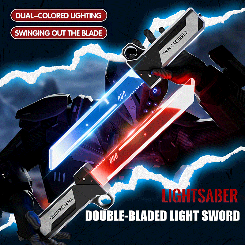 Sabre laser jouet, double épée rétractable, fonction de balayage et d'étirement, 2-en-1, jeu de rôle, cadeaux de Noël et d'anniversaire pour garçons et filles