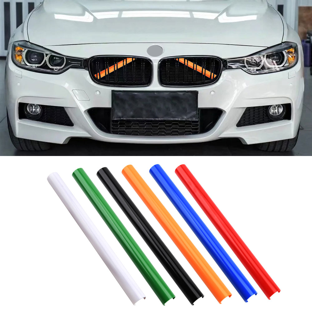2 szt. Przedni grill samochodowy listwy wykończeniowe V klamra M sportowy dekoracje barowe dla BMW F20 F21 F22 F23 F30 F31 F32 F33 F34 F35 F36 F40 F45 F46