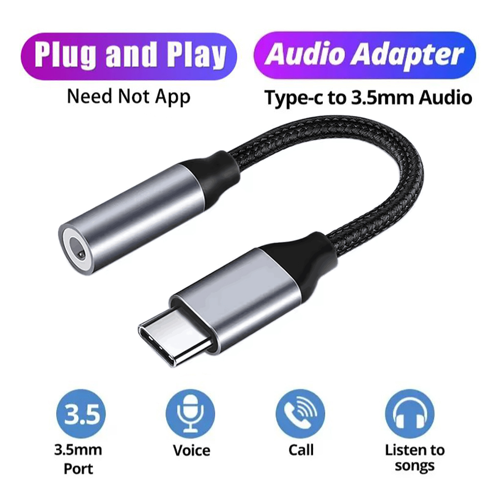 USB Type C To 3.5mm Aux Adapter Type-c 3 5 Jack Audio Cable Earphone Cable Converter for Samsung Galaxy S23 Ultra S20 Note 20