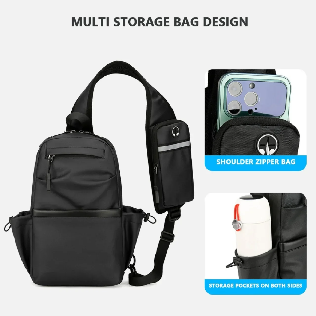 Acampamento ao ar livre, pesca, ombro inclinado, esportes de lazer, mochila impermeável adequada tanto para homens quanto das mulheres