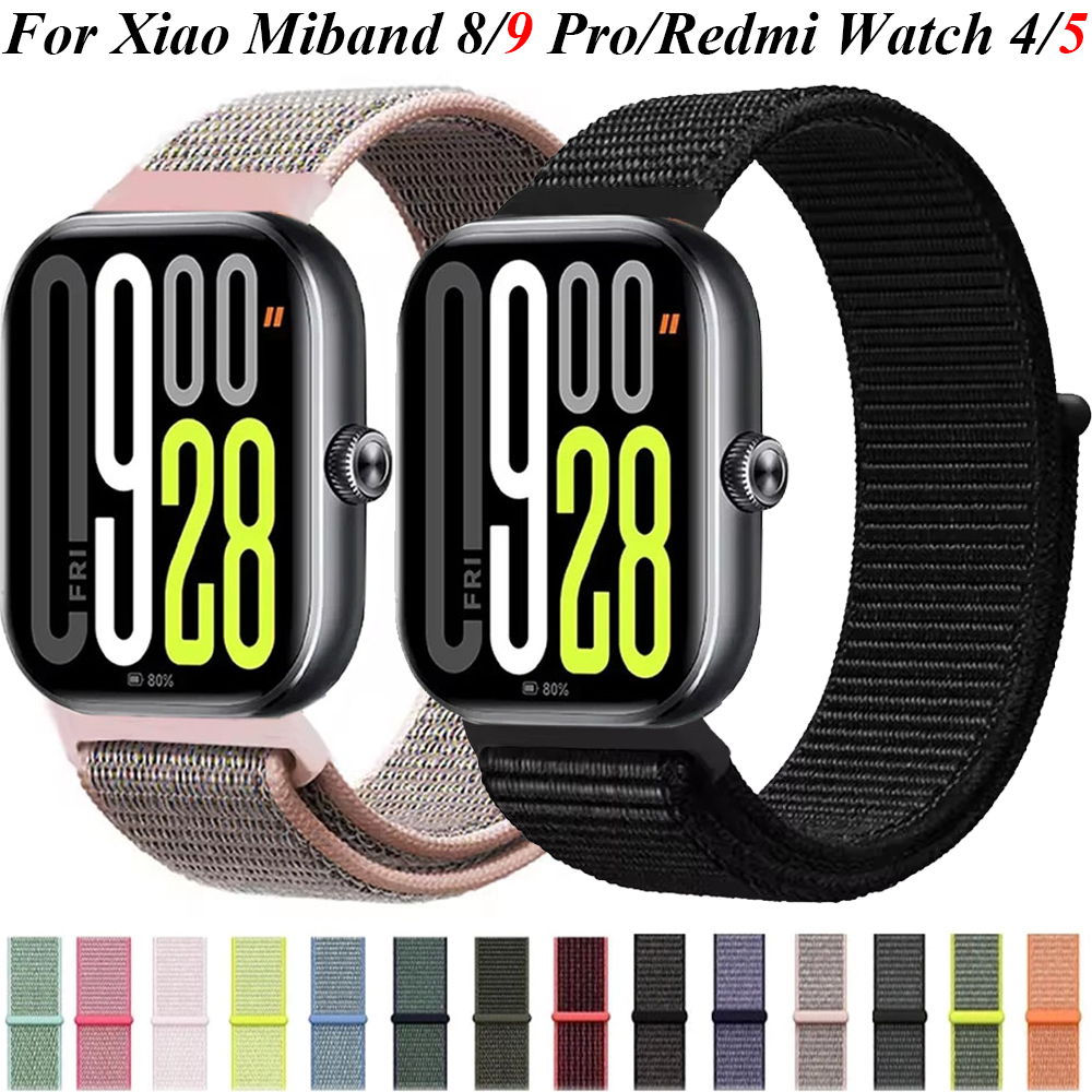 Nylon Loop Strap for Redmi Watch 4-5-6 Original Braided Bracelet Xiaomi Miband 8 Pro Fabric Wristband for Miband 9 Pro Correa