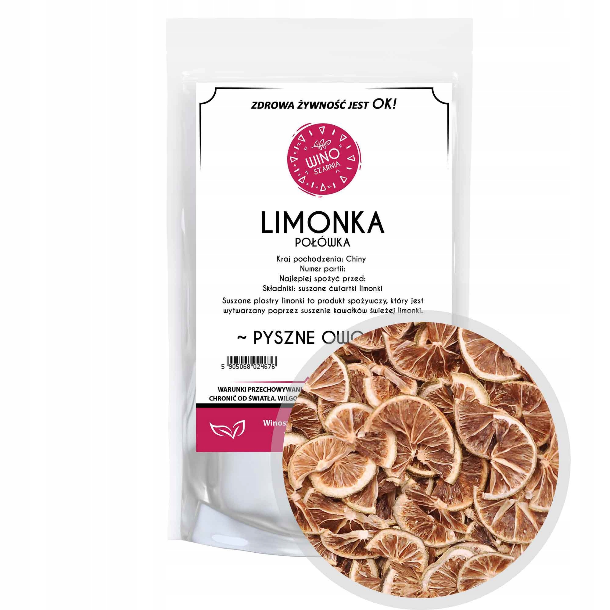 Suszona Limonka połówka - 50g Jadalne owoce Najlepszy Smak i Aromat!