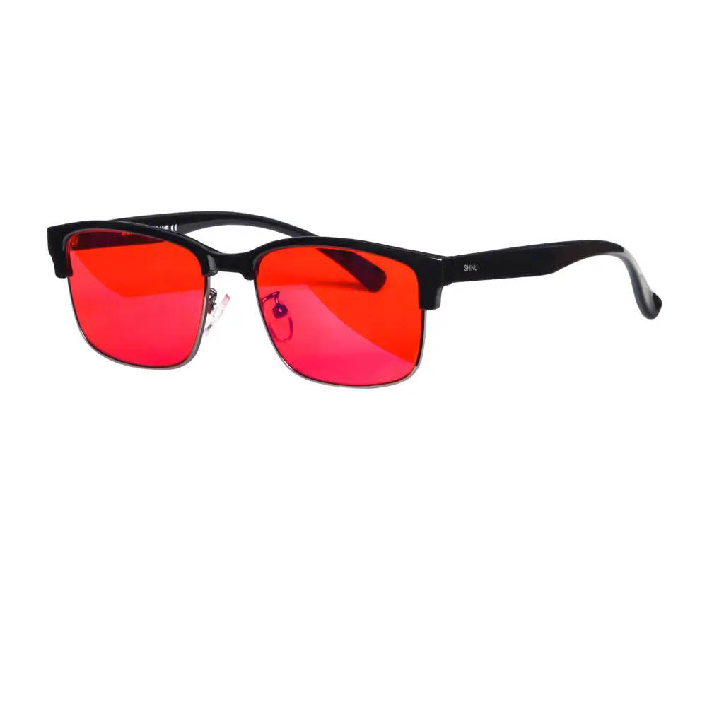 Shinu Rode Lensbril Mannen Beter Slapen Rode Lens Blauw Licht Blokkerende Computerbril Oranje Lens Aangepaste Bril