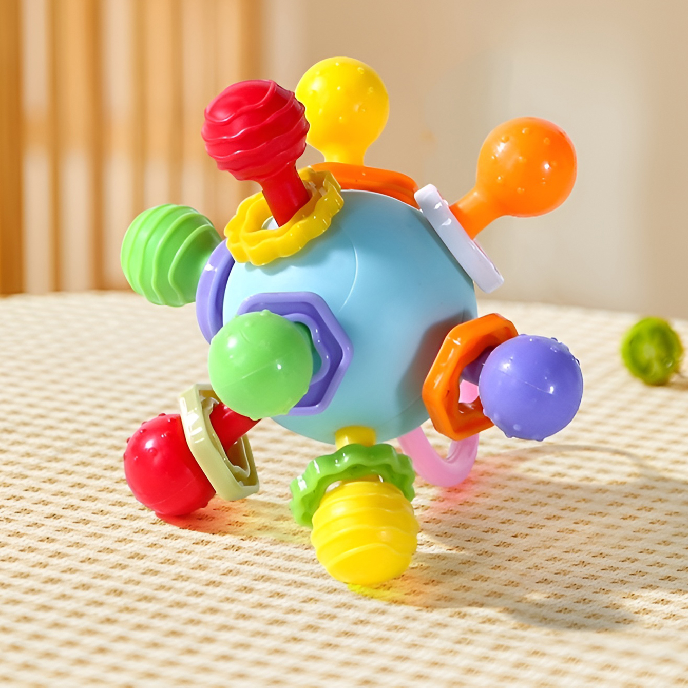 Handgriff Ball Zahnkleber Manhattan Nagen und trinkbares Rassel-Sound-Spielzeug