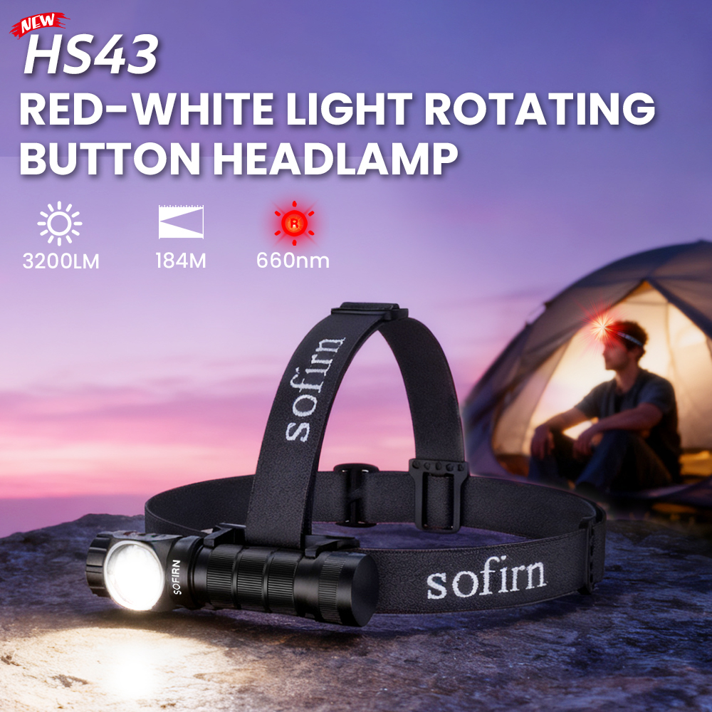 SOFIRN HS43 3200 лм налобный фонарь красный свет 660 нм 21700 USB C перезаряжаемый фонарик с магнитным поворотным контрольным кольцом для улицы
