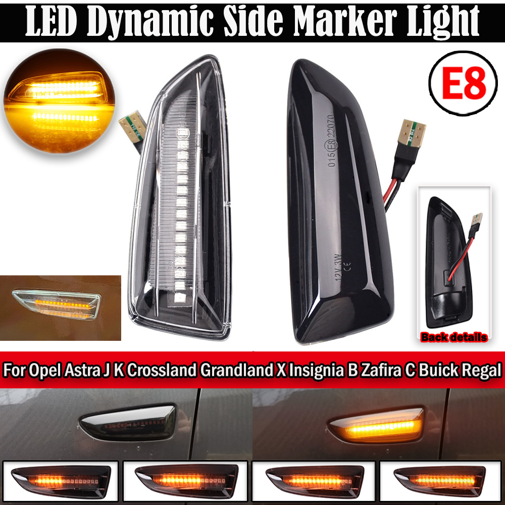 2 uds Led indicador lateral dinámico luz intermitente secuencial para Opel Astra J Astra J K Zafira C Insignia B Grandland X
