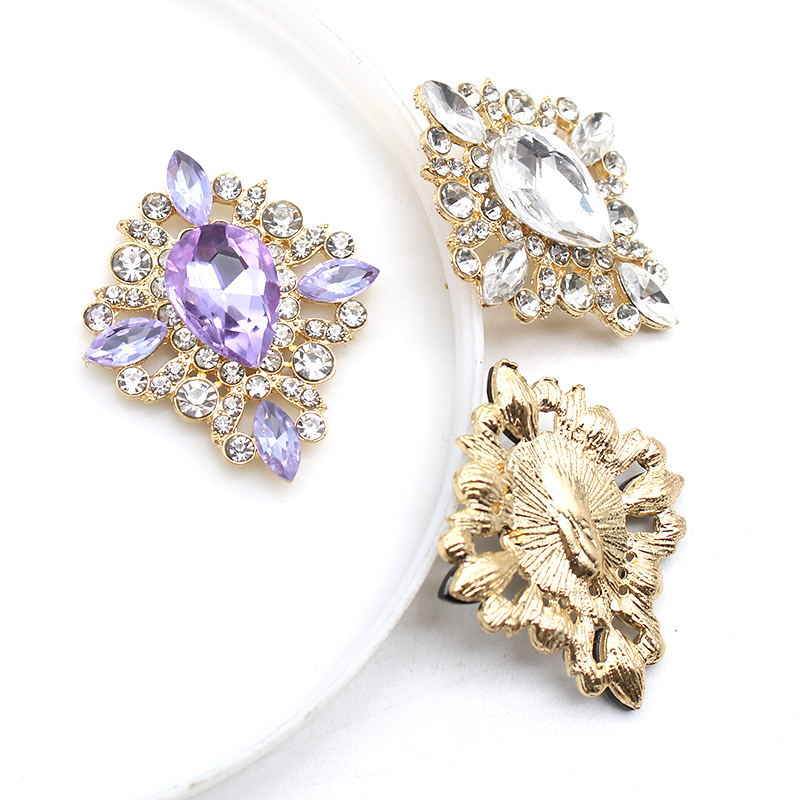 35 * 42mm Kwadratowa dekoracja ze stopu Rhinestone Diy Spinka do włosów Krawat Płaskie dno Akcesoria dekoracyjne