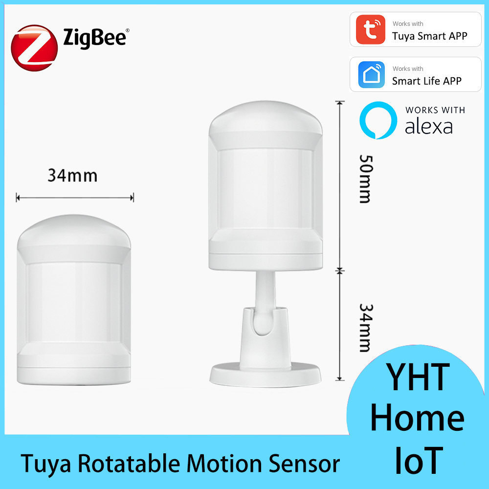 Sistema de alarma de seguridad con batería Tuya Smart ZigBee, Sensor humano de movimiento, Detector de movimiento PIR Alexa, funciona con ZigBee Hub