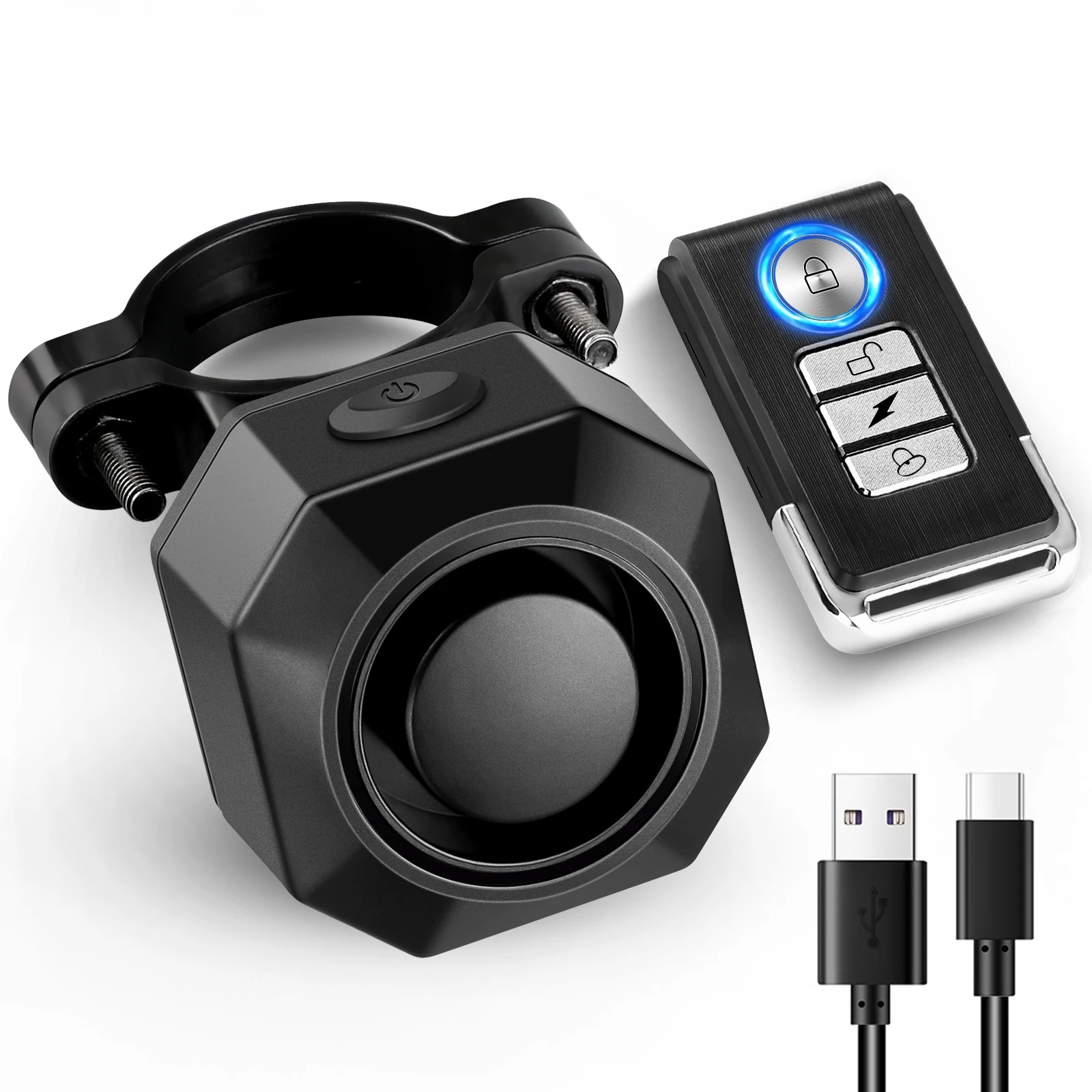 Draadloze Fiets Vibratie Alarm Usb Opladen Afstandsbediening Inbraak Motorfiets Security Detector Systeem Fiets Alarm