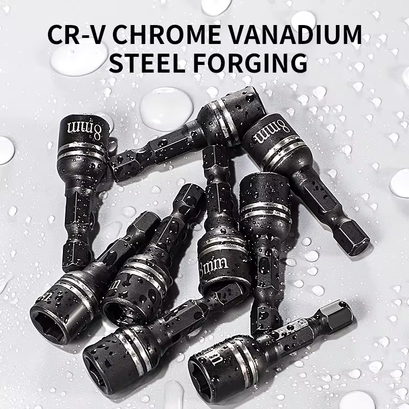 Kunci pas soket, dampak udara dalam 8mm untuk kunci pas torsi Auto alat perbaikan Ratchet multifungsi Chrome Vanadium baja peredam kunci pas lengan