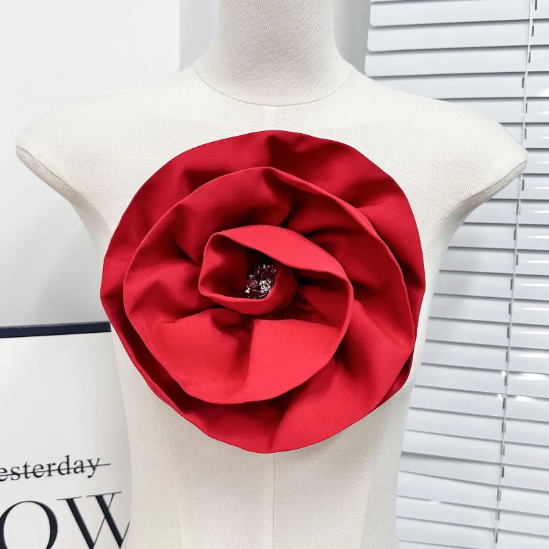 Handgemaakte stof grote bloem broche mode elegante corsage reversspeldjes voor vrouwen bruiloft bagde accessoires sieraden geschenken
