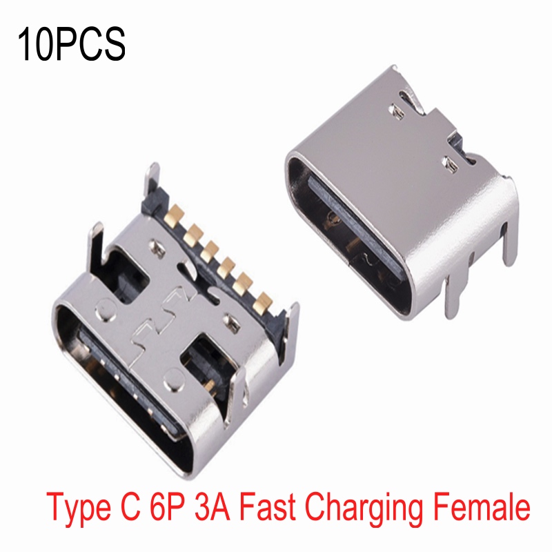 Micro USB TYPE C 3.1 6PIN Femelle 3A Courant ÉWerDe Charge SMT Socker Connecteur pour Électrique Jouets Charge Rapide TYPE-C-31-M-17